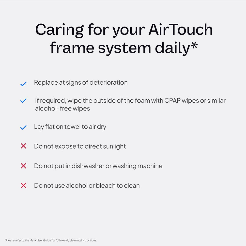 ResMed AirTouch N20 frame and cushion set without headgear for flexible setups.