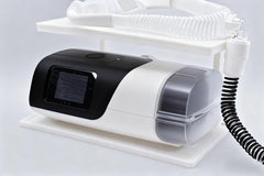 ResMed CPAP bedside shelf shows dual-layer design for organized nightstand.