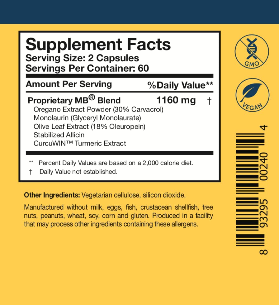 Researched Nutritionals Microbinate vegan and non-GMO formulation with allergen-free manufacturing.