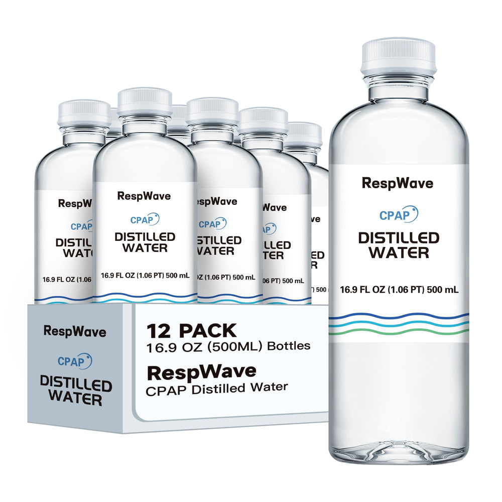 RespWave distilled water bottle for CPAP humidifier provides mineral-free, clean humidification.