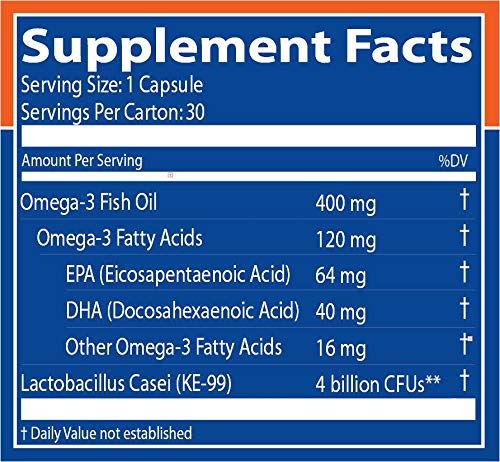 Graphic explaining gut health with Restora probiotic and omega-3 combination