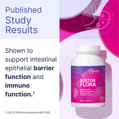 Restorflora capsules opened to reveal sprinkle-friendly contents.