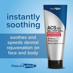 Results RNA ACS 200 gel clarity highlights soothing texture for skin care.