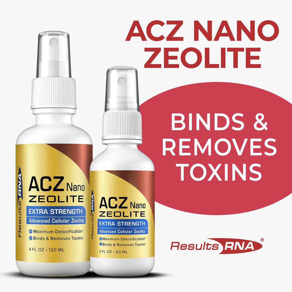Results RNA ACZ Nano Zeolite bottle dispensing drops.