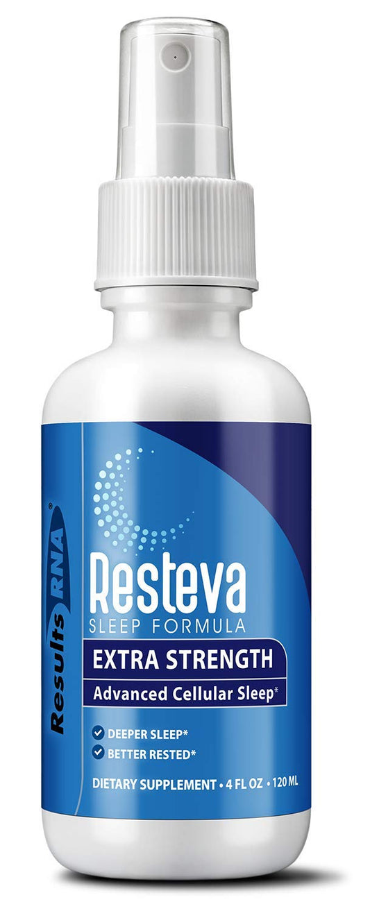Results RNA Resteva sleep spray bottle ready for bedtime routine