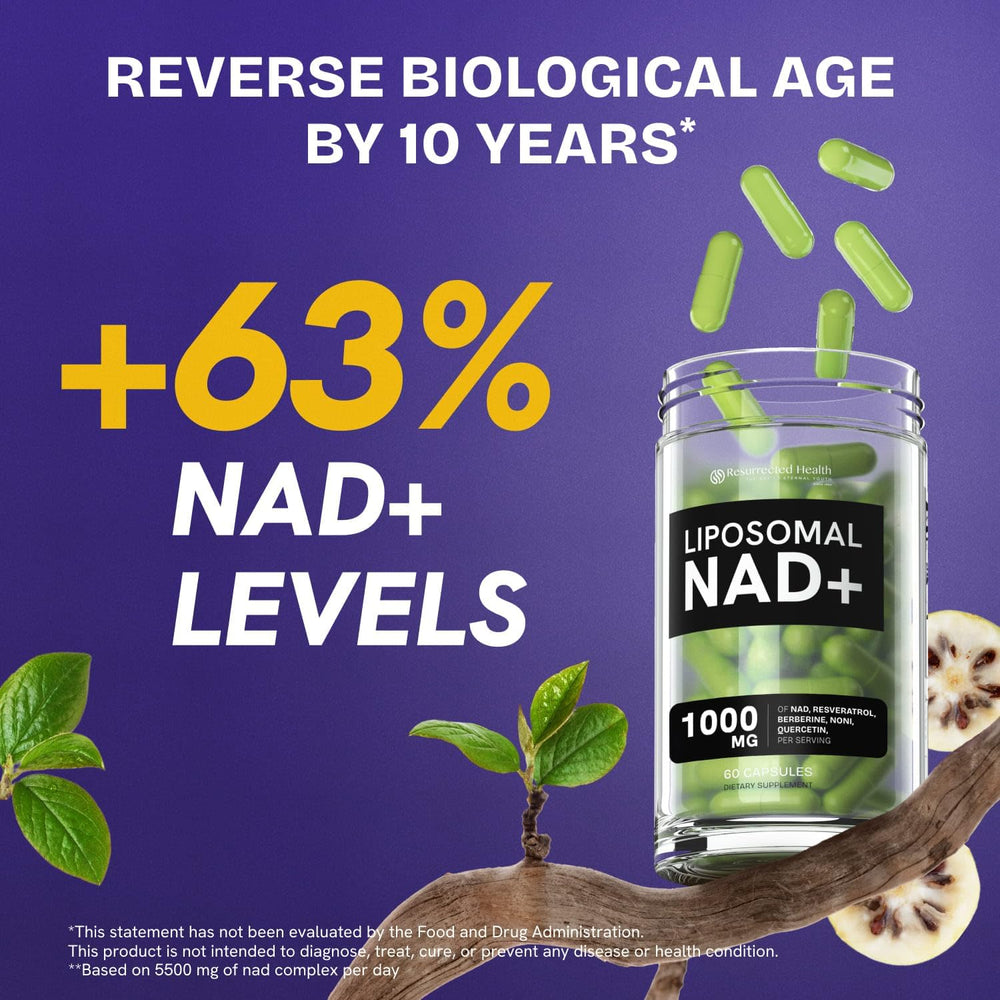Resurrected Health 5-in-1 NAD blend capsules for focus and daily vitality