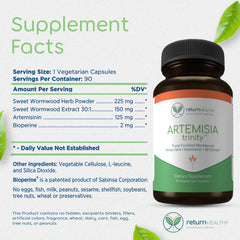 Artemisinin element inside Return Healthy Artemisia Trinity for potential antioxidant activity.