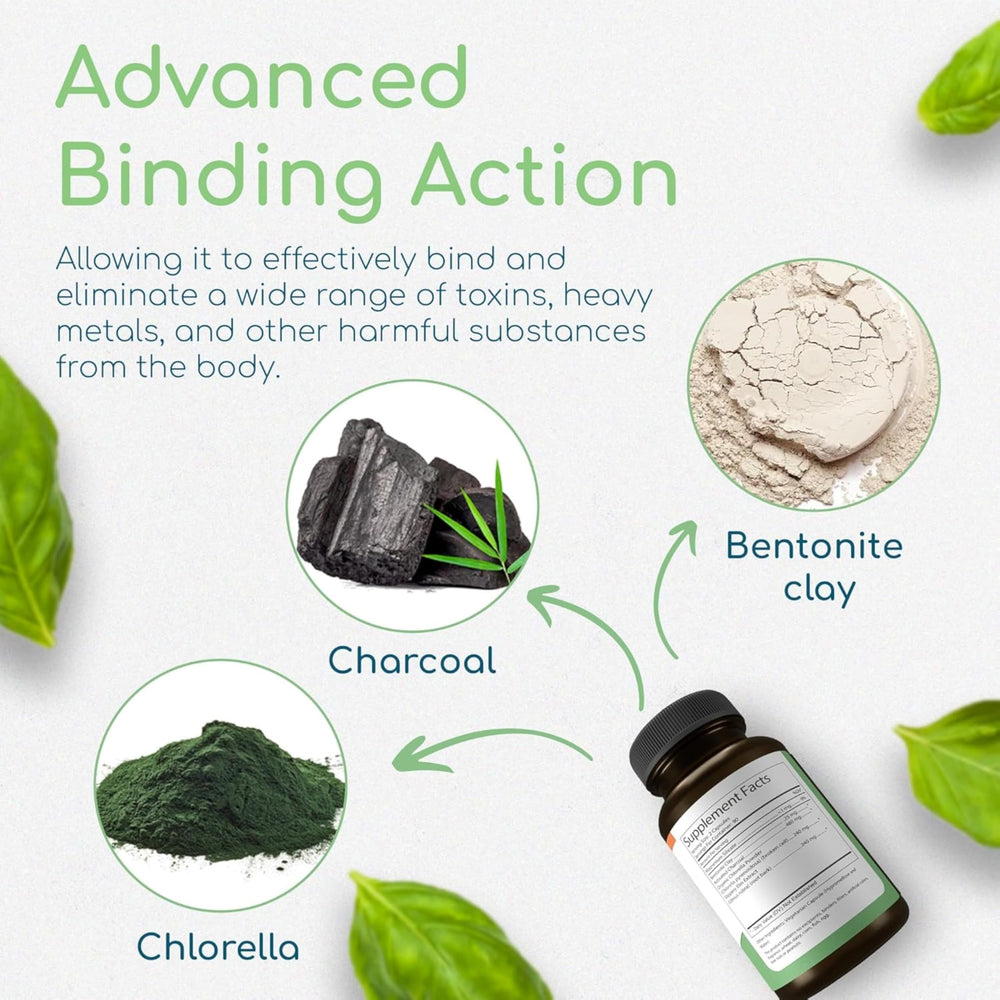 Activated charcoal close-up showing cleansing action in the gut.