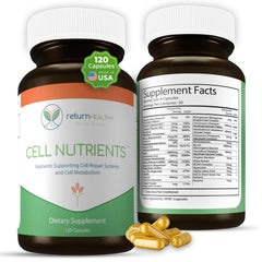 Return Healthy Cell Nutrients bottle front with label for trusted cellular support