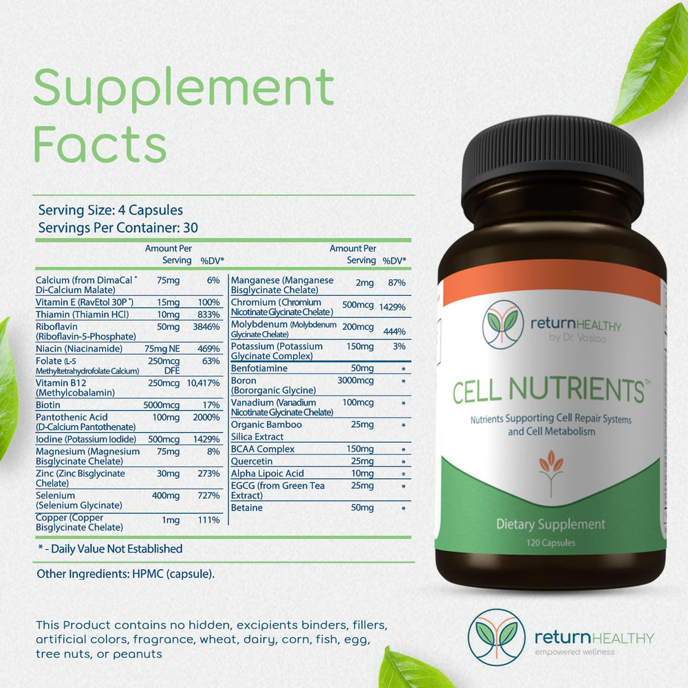 Return Healthy Cell Nutrients capsules with food suggest taking with meals