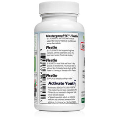 REVGENETICS Senolytics 500 label front with 500 mg per serving.