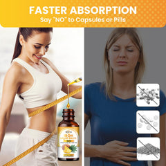 ReviNutra iron drops dosing spoon illustrates gentle, measured administration.