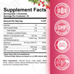 ReviNutra B12 Gummies label closeup showing ingredients and potency for informed use.