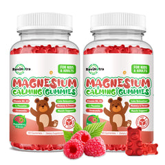 ReviNutra Kids Magnesium Gummies bottle promoting calm and restful nights.