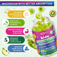 ReviNutra magnesium gummies close-up texture showing chewy, sugar-free bite.