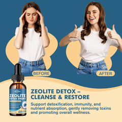 Kids-friendly label on ReviNutra Zeolite Detox bottle for gentle detox