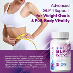 Close-up of Revion Labs GLP-1 Support capsules for convenient daily intake.