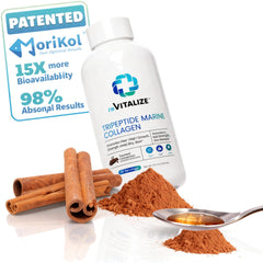 Pouring REVITALIZE Cinnamon Collagen into a glass