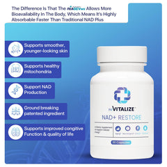 REVITALIZE NAD+ brain health focus visual for mental clarity.