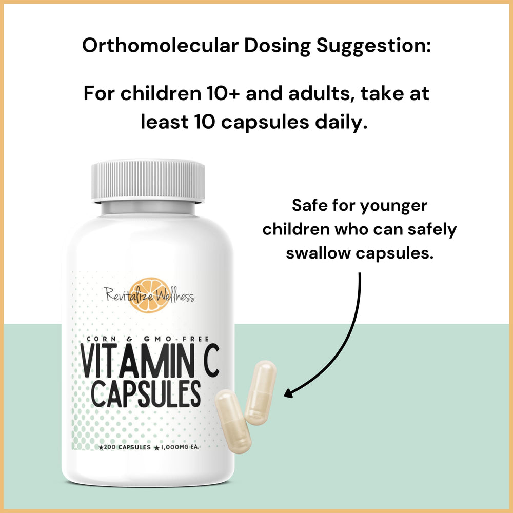 Revitalize Wellness Vitamin C bottle usage setup; easy daily administration