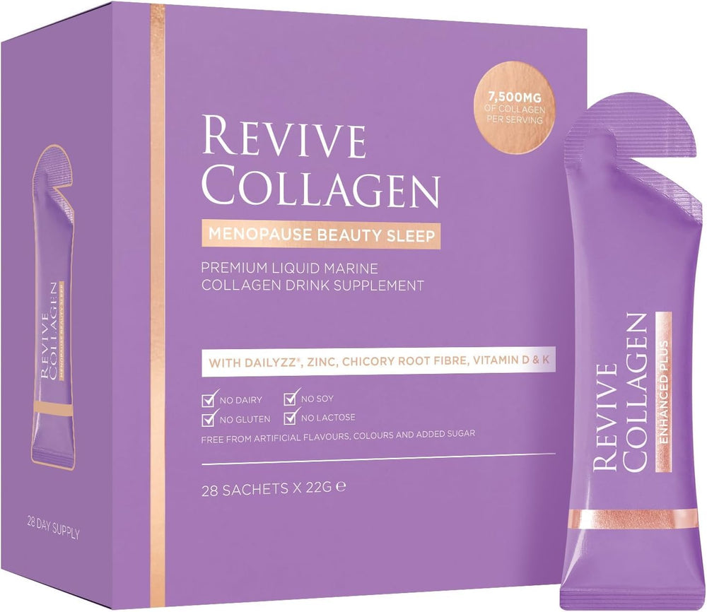 Revive Collagen Menopause Beauty Sleep bottle with 7500 mg collagen for restful nights