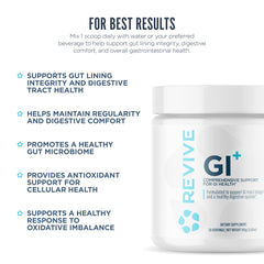 Glass of beverage prepared with Revive MD GI Plus for daily use.