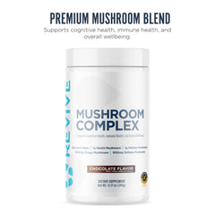 Revive MD Mushroom Powder Chocolate spoon in cup for cognitive boost