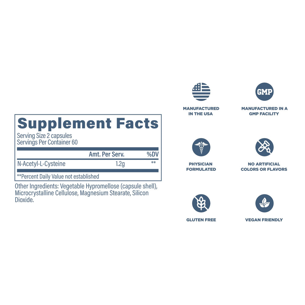 Revive MD NAC packaging box highlighting doctor-formulated natural ingredients