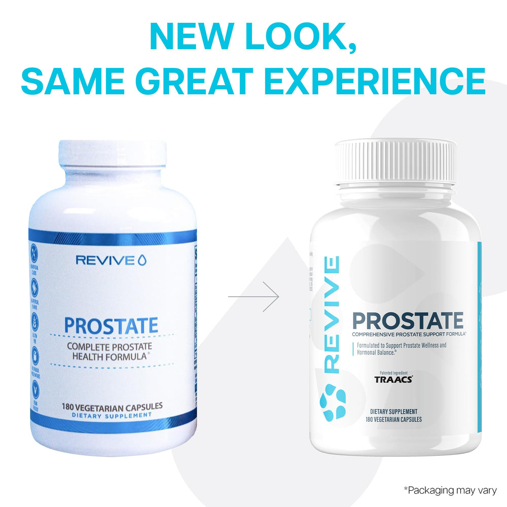 Revive MD Prostate vegan gluten free soy free label highlights clean formulation for sensitive diets.