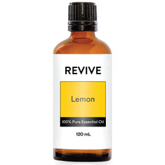 REVIVEEO lemon essential oil bottle with bright citrus aroma for diffusers and massage
