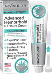 REVIVOL-XR Advanced Hemorrhoid Treatment bottle provides quick topical relief.