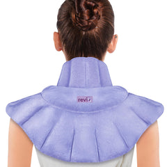 REVIX heated neck wrap shown in microwave heat offering quick neck relief