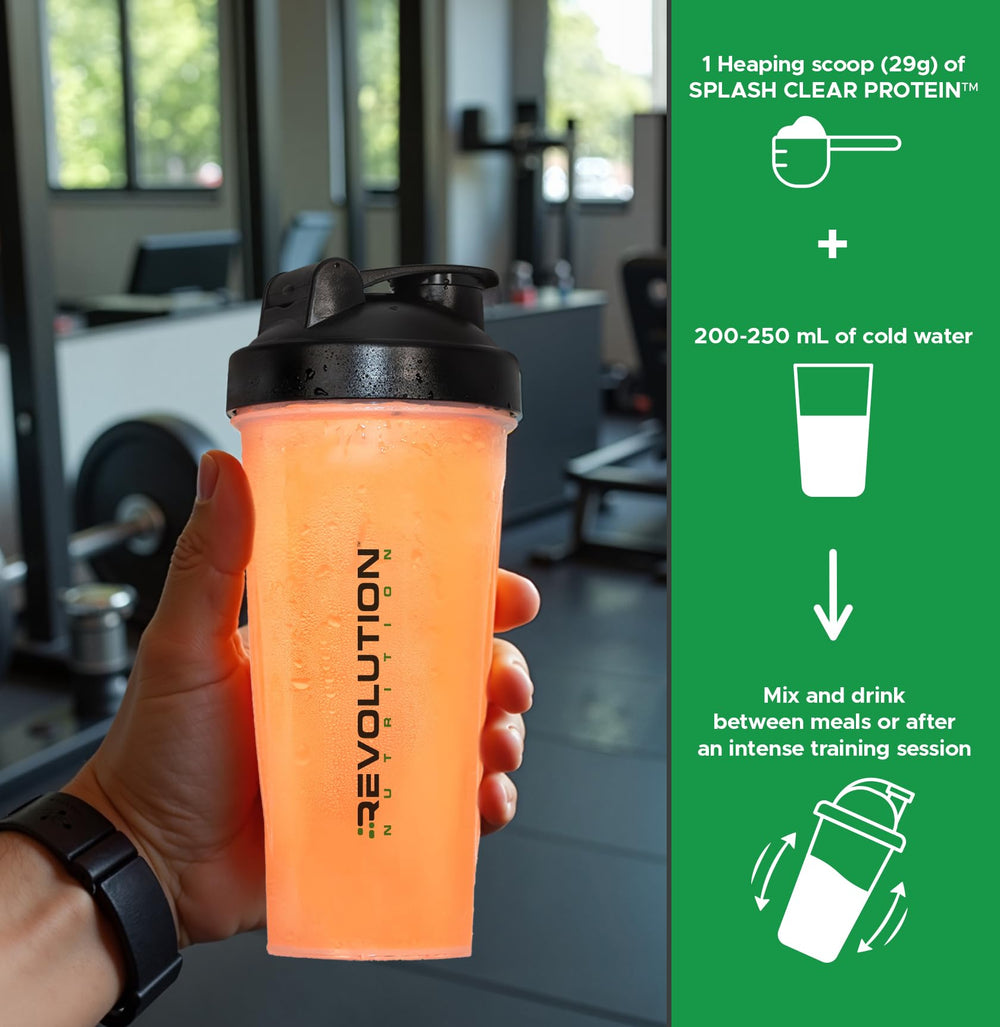 Revolution Nutrition Splash Clear Protein transparent shake served cold