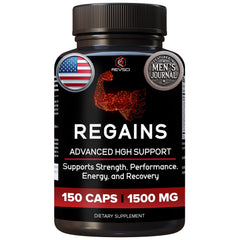 Revolution Science Regains bottle pour for quick daily HGH support during training.
