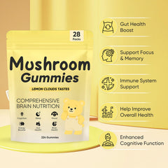 REYUQU Lions Mane label highlights vegan and gluten-free formulation for clean choices.