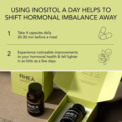 RHEASILVIA infographic-style graphic suggests metabolic and hormonal balance