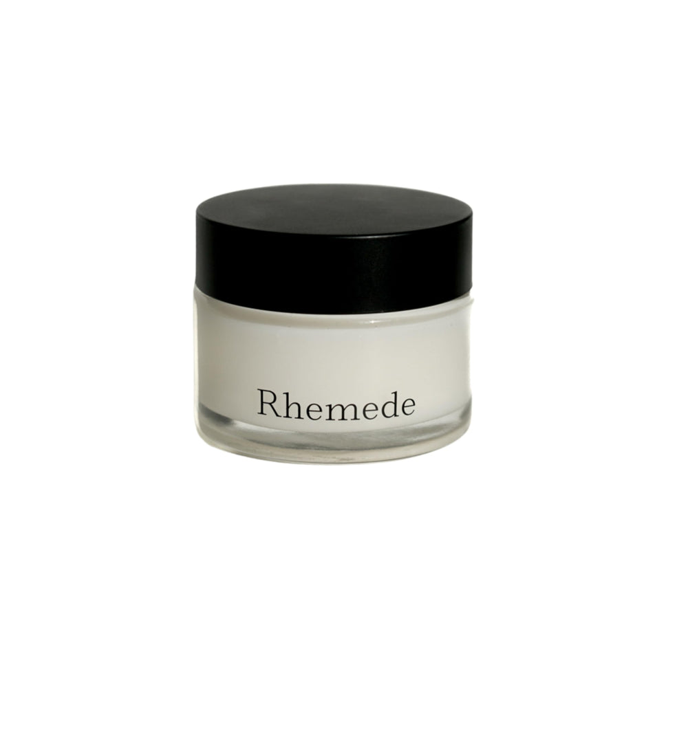Rhemede Restoration Balm jar highlighting soothing formula for irritated skin