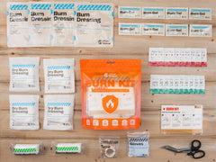 RHINO RESCUE burn kit packaging and storage for home or travel