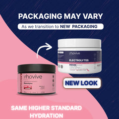 Rhovive electrolyte powder mixing glass shows fast solubility for post-workout recovery.