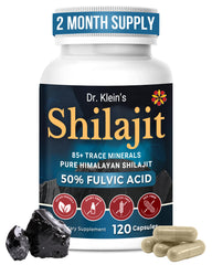 Rhoziva Shilajit capsules bottle front view for easy daily energy and vitality