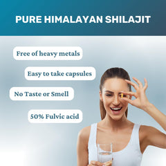 Rhoziva packaging box showing Himalayan Shilajit capsules and info