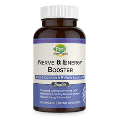 RHP ALA supplement bottle front with capsules signaling antioxidant support and energy balance