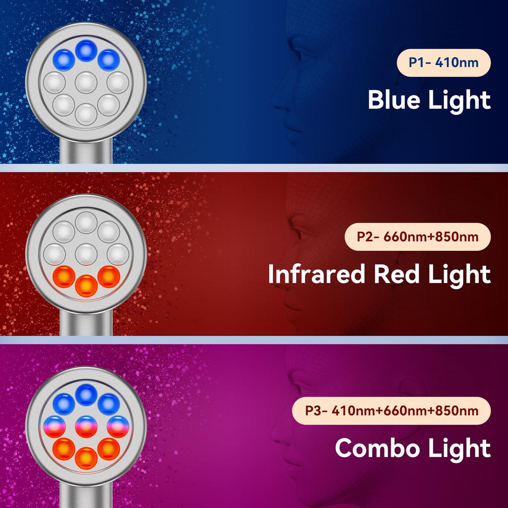RICIAL device in blue light mode for skin refresh and gentle brightening
