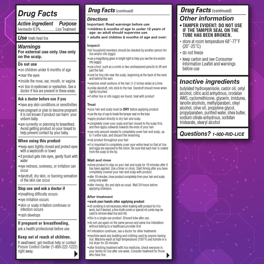 RID One & Done for children 6 months and up showing safe use.