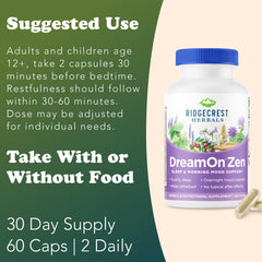 RidgeCrest DreamOn Zen packaging box on a nightstand suggests easy bedtime use