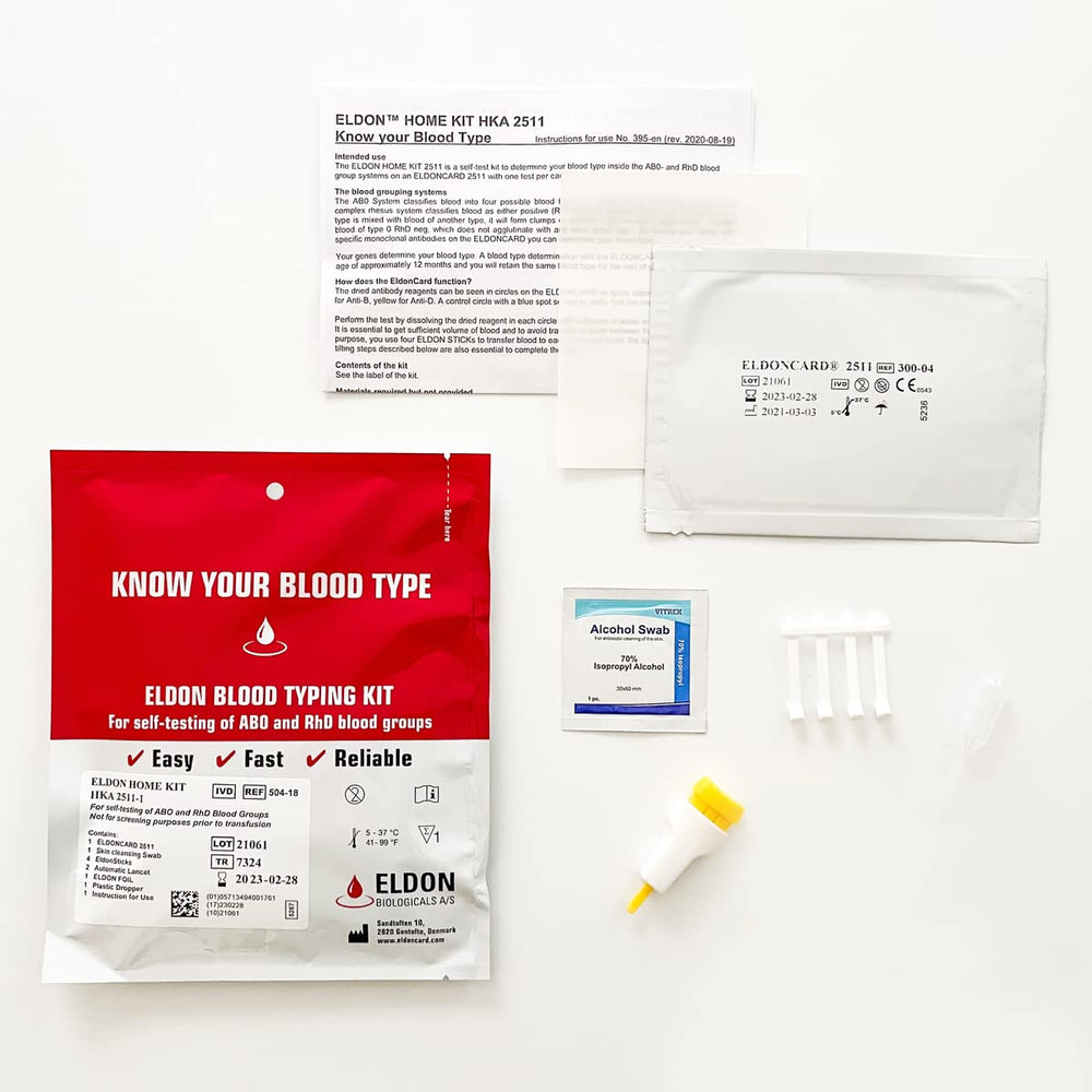 Right For Your Type blood typing kit close-up of the improved lancet for safer sampling