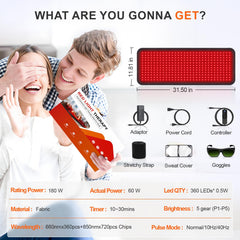 Rikimxin red light therapy mat placed on back for targeted relaxation