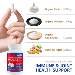 RimTuku aged garlic extract in a kitchen setting suggests easy daily use.