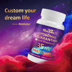 RimTuku Liposomal Astaxanthin features enhanced absorption via phospholipid delivery.