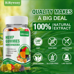RiRywony Health hemp gummies bottle pouring for convenient daily use